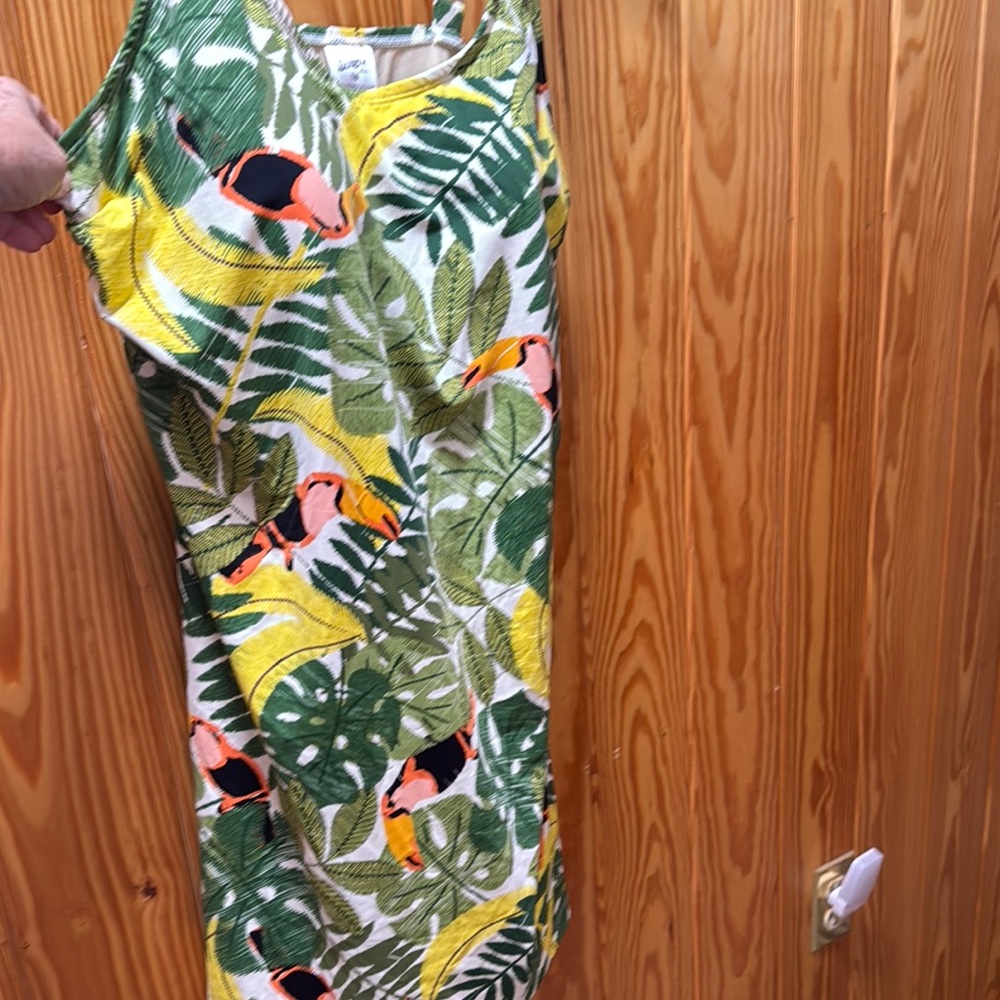 Duluth Trading Co Tropical Print One Piece Swimsuit - Green, Yellow, White